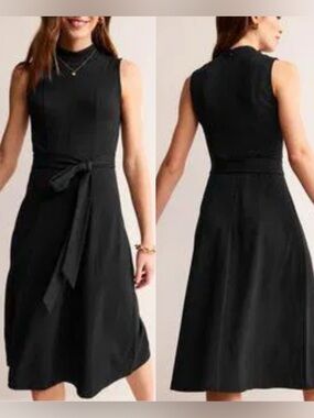 Boden Black Nicola High Neck Ponte Dress, 16/18 XL